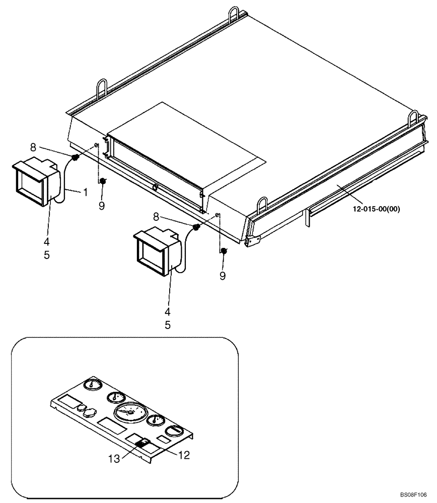 Схема запчастей Case SV208 - (04-001-05[01]) - HEADLAMPS, FRONT - CAB (GROUP 421) (ND109578) (04) - ELECTRICAL SYSTEMS