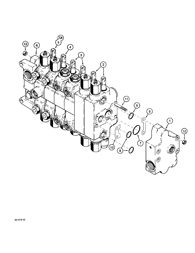 Схема запчастей Case 580SK - (8-080) - BACKHOE CONTROL VALVES, MODELS WITHOUT EXTENDABLE DIPPER (08) - HYDRAULICS