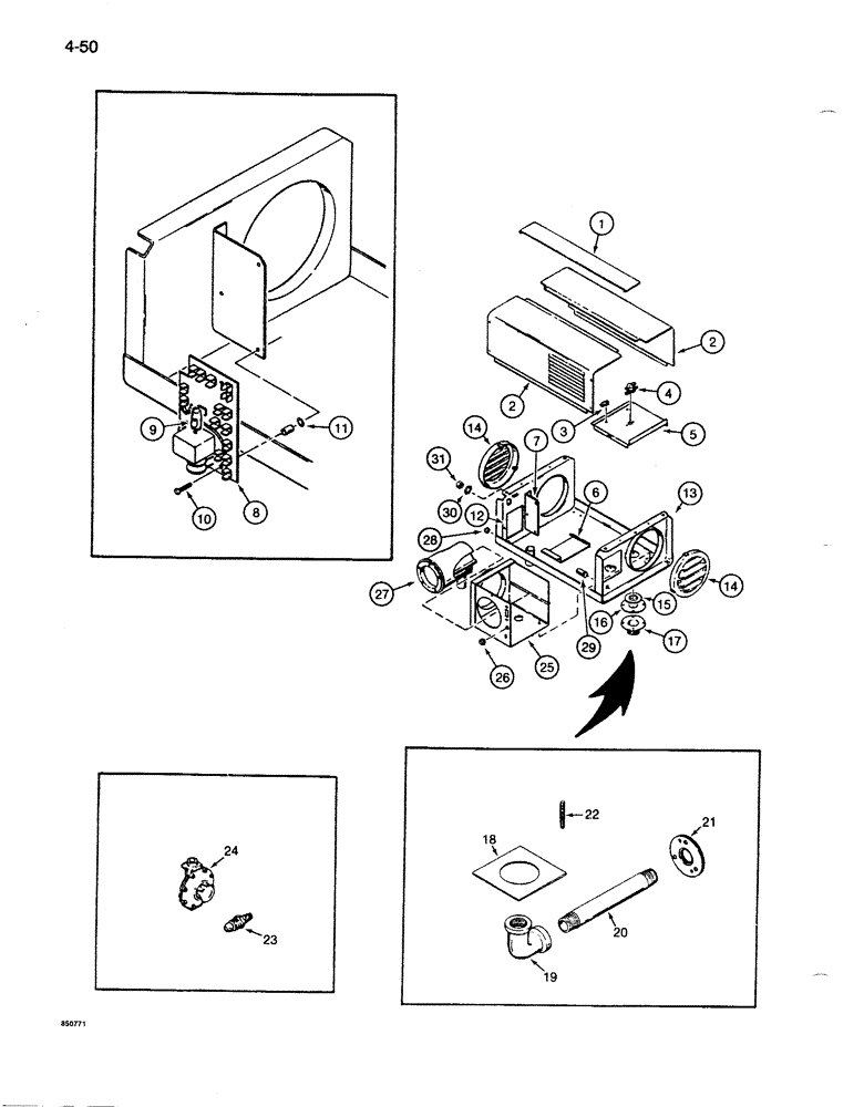 Схема запчастей Case 1085B - (4-050) - LIQUID PROPANE FIRED HEATER, HOUSING, COVERS, & HEAT EXCHANGER 1085B UNITS PRIOR TO P.I.N. JAK003192 (04) - ELECTRICAL SYSTEMS