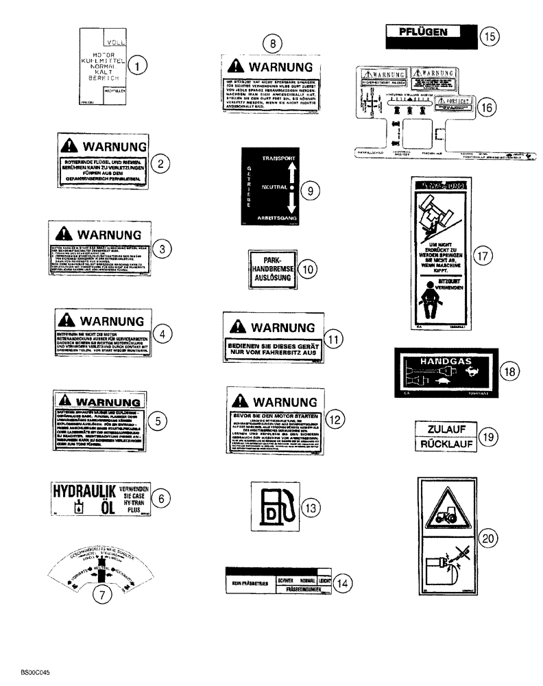 Схема запчастей Case 460 - (09-18) - DECALS - GERMAN (460 TRENCHER) (09) - CHASSIS/ATTACHMENTS