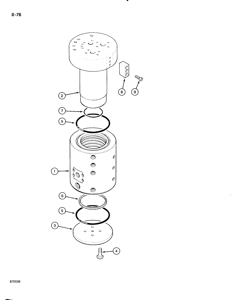 Схема запчастей Case 888 - (8-076) - HYDRAULIC SWIVEL (08) - HYDRAULICS