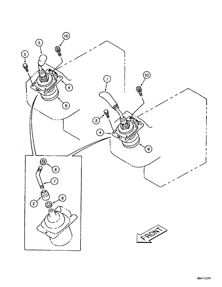 Схема запчастей Case 9010B - (9-028) - REMOTE CONTROL VALVE ASSEMBLY MOUNTING (09) - CHASSIS