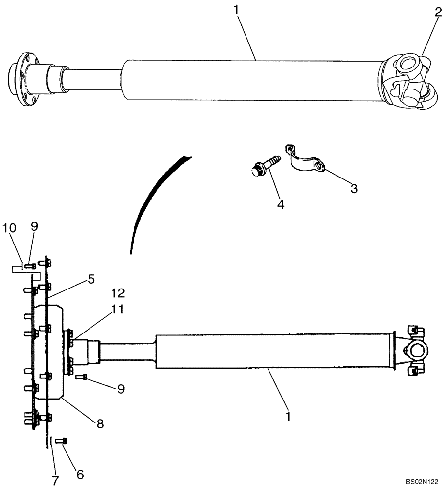 Схема запчастей Case 621D - (06-26) - DRIVE SHAFT (06) - POWER TRAIN