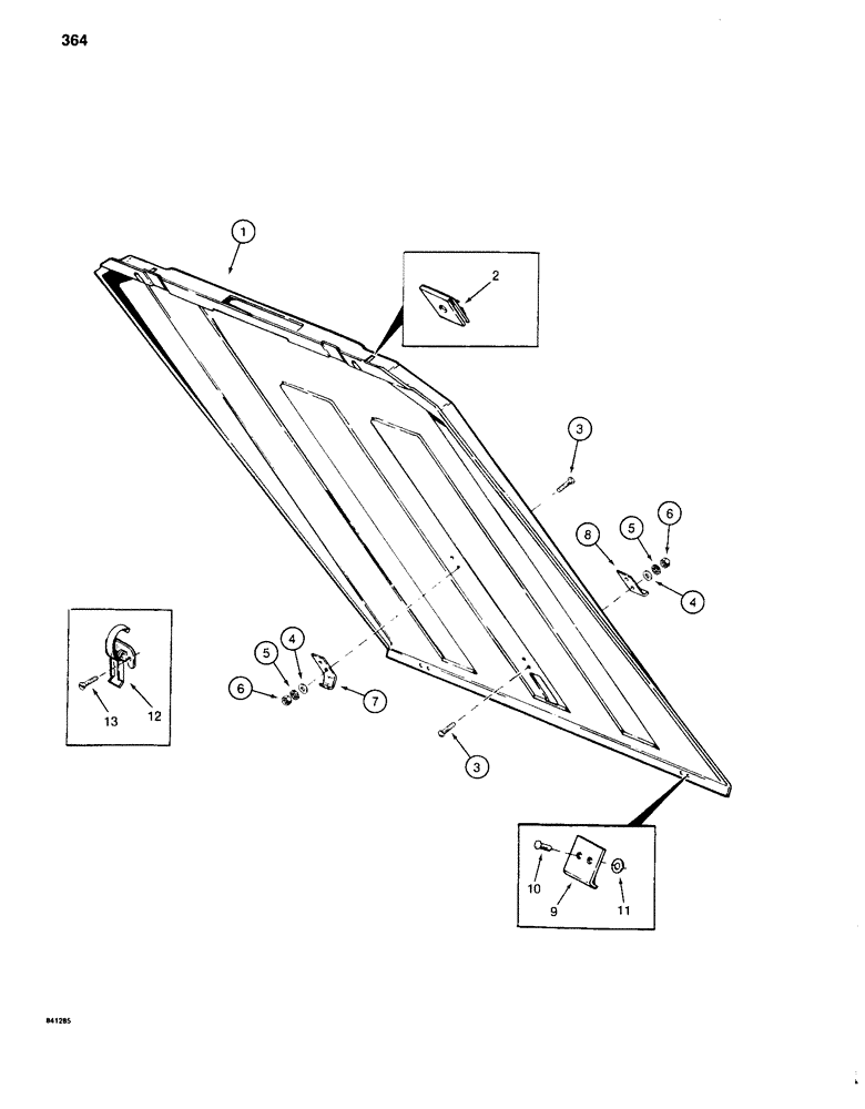 Схема запчастей Case 880C - (364) - CAB VANDAL GUARD, USED BEFORE PIN 6205236 (05) - UPPERSTRUCTURE CHASSIS