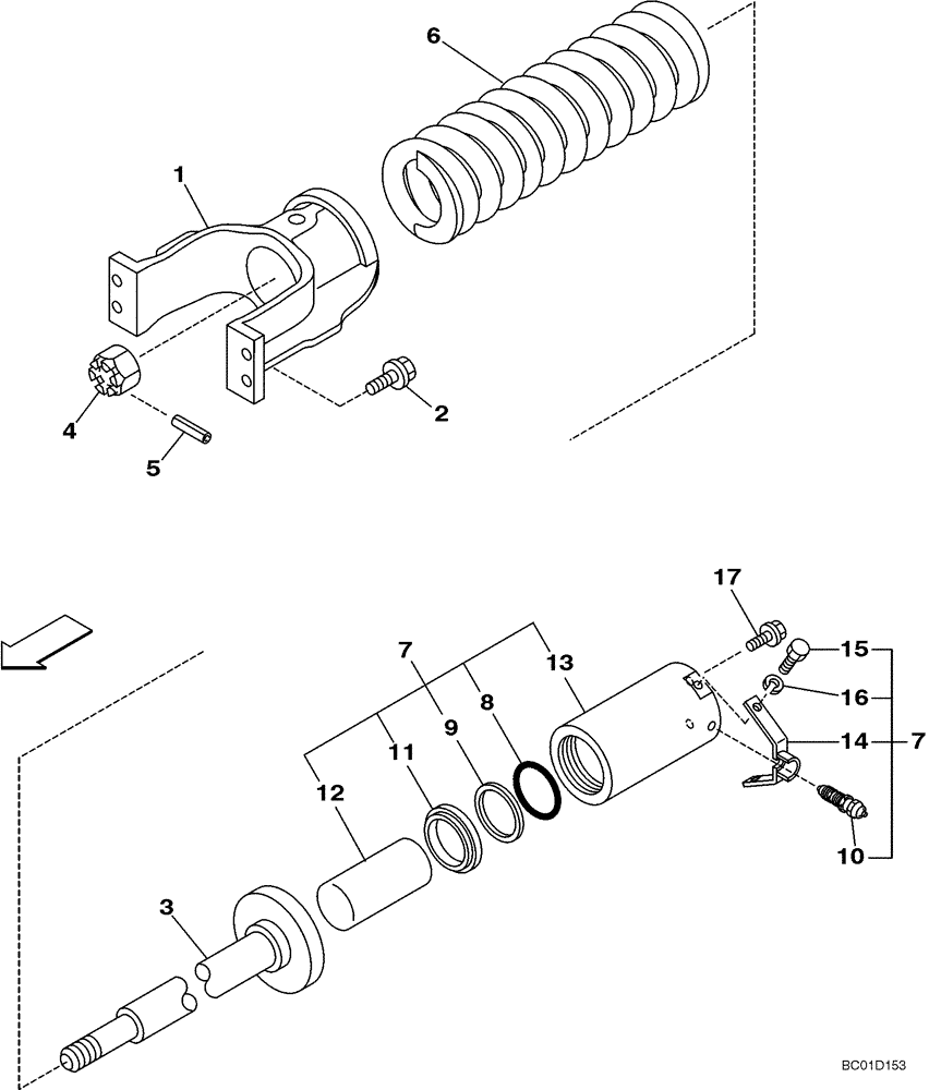 Схема запчастей Case CX330 - (05-10) - TRACK - ADJUSTER (11) - TRACKS/STEERING