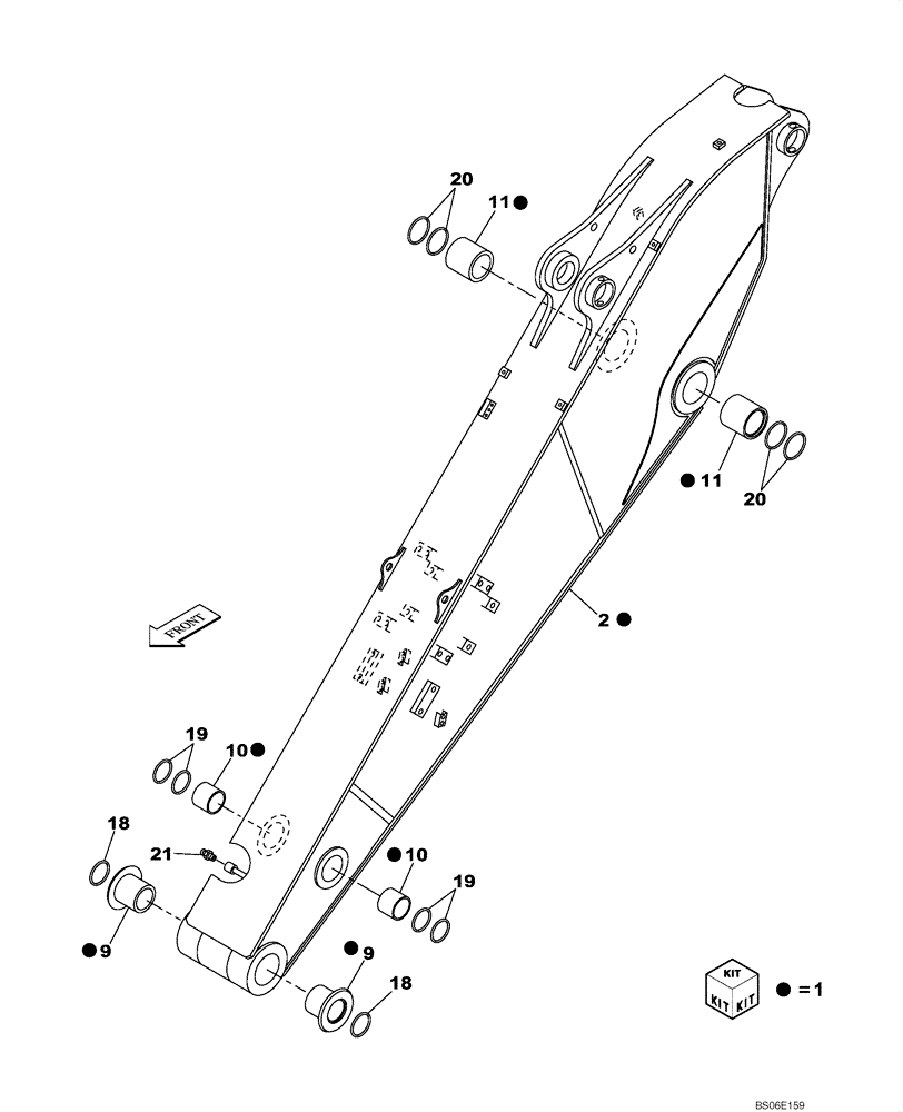 Схема запчастей Case CX800 - (09-202-00[01]) - DIPPER (3.60 M) (09) - CHASSIS