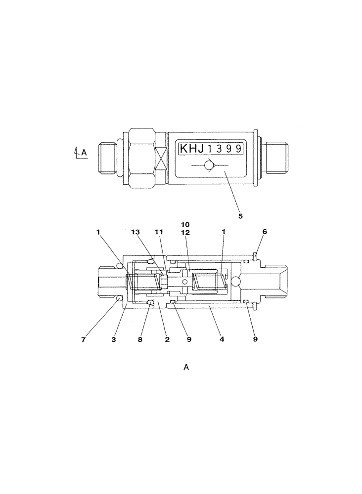 Схема запчастей Case CX350 - (08-179-00[01]) - CHECK VALVE (08) - HYDRAULICS