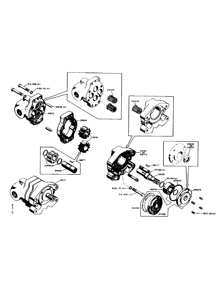 Схема запчастей Case 310 - (30) - 31614 HYDRAULIC PUMP (19 G.P.M.) 