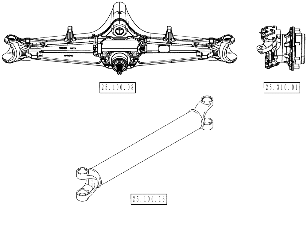 Схема запчастей Case 580SN WT - (00.000.25) - PICTORIAL INDEX - FRONT MECHANICAL DRIVE (00) - GENERAL & PICTORIAL INDEX