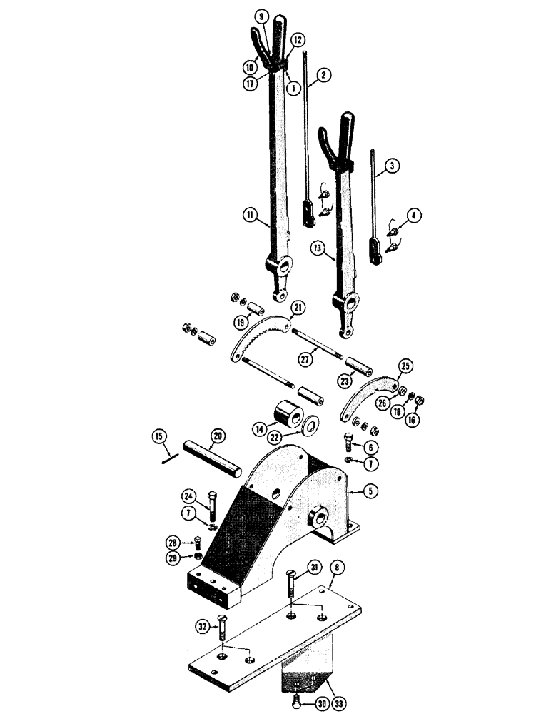 Схема запчастей Case 600 - (242) - WINCH CONTROL STAND INSTALLATION, STAND, SPRINGS, LEVERS, MTG. PARTS (05) - UPPERSTRUCTURE CHASSIS