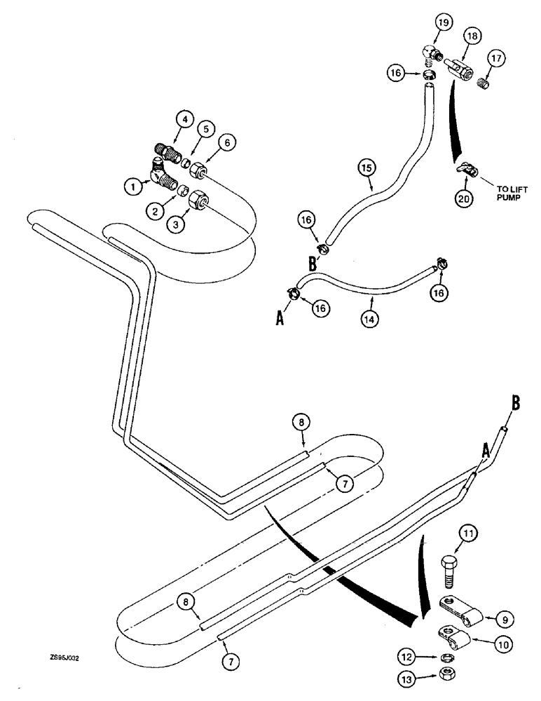 Схема запчастей Case 550E - (3-06) - FUEL LINES (03) - FUEL SYSTEM