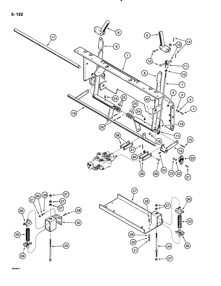 Схема запчастей Case 1835B - (5-122) - FORWARD, REVERSE, AND LOADER CONTROLS (11) - TRACKS/STEERING