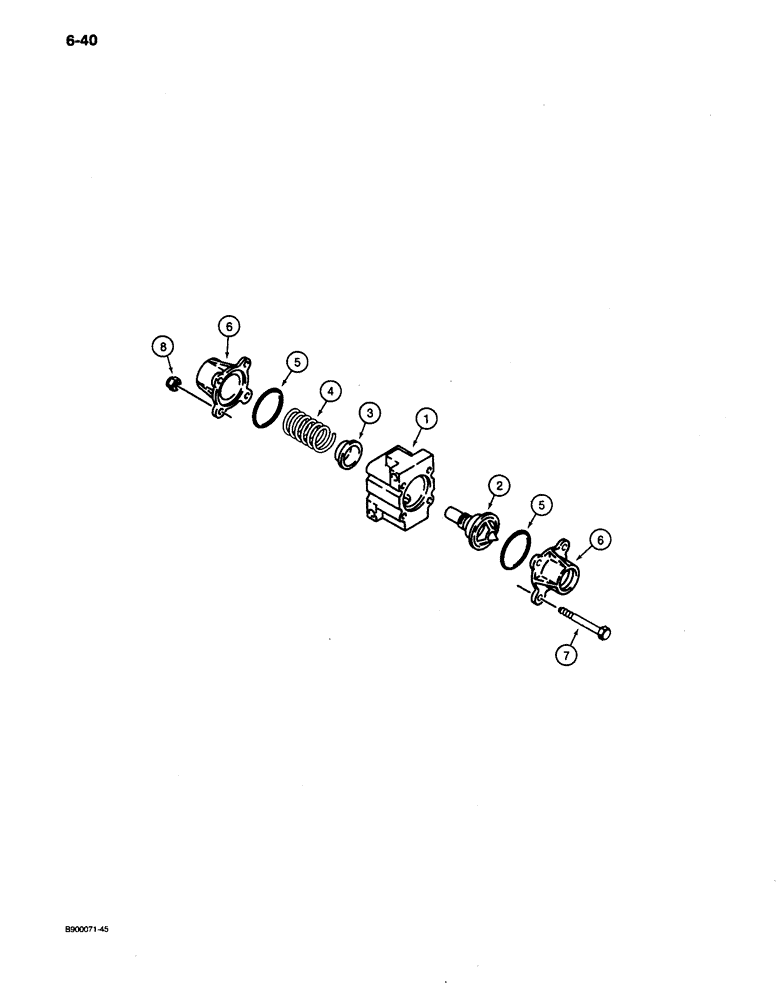 Схема запчастей Case 650 - (6-40) - THERMAL BYPASS VALVE ASSEMBLY (06) - POWER TRAIN