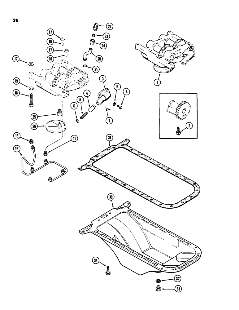 Схема запчастей Case 855C - (036) - BALANCER AND OIL PUMP, 336BD AND 336BDT DIESEL ENGINES (01) - ENGINE