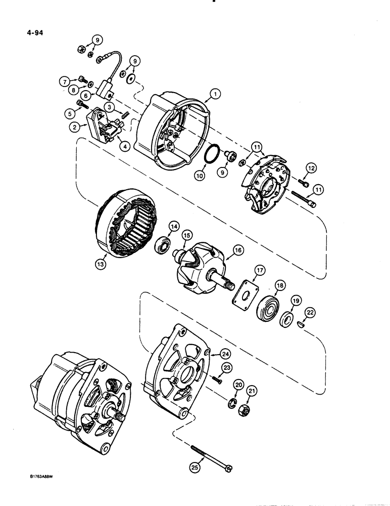 Схема запчастей Case 1455B - (4-094) - ALTERNATOR ASSEMBLY (04) - ELECTRICAL SYSTEMS