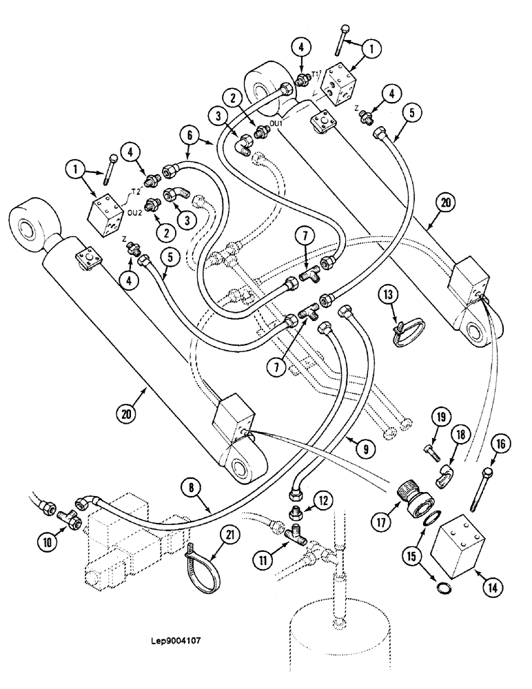 Схема запчастей Case 688C - (8G-046) - JIB CYLINDER WITH SAFETY SYSTEM (LINKED BOOM) (07) - HYDRAULIC SYSTEM