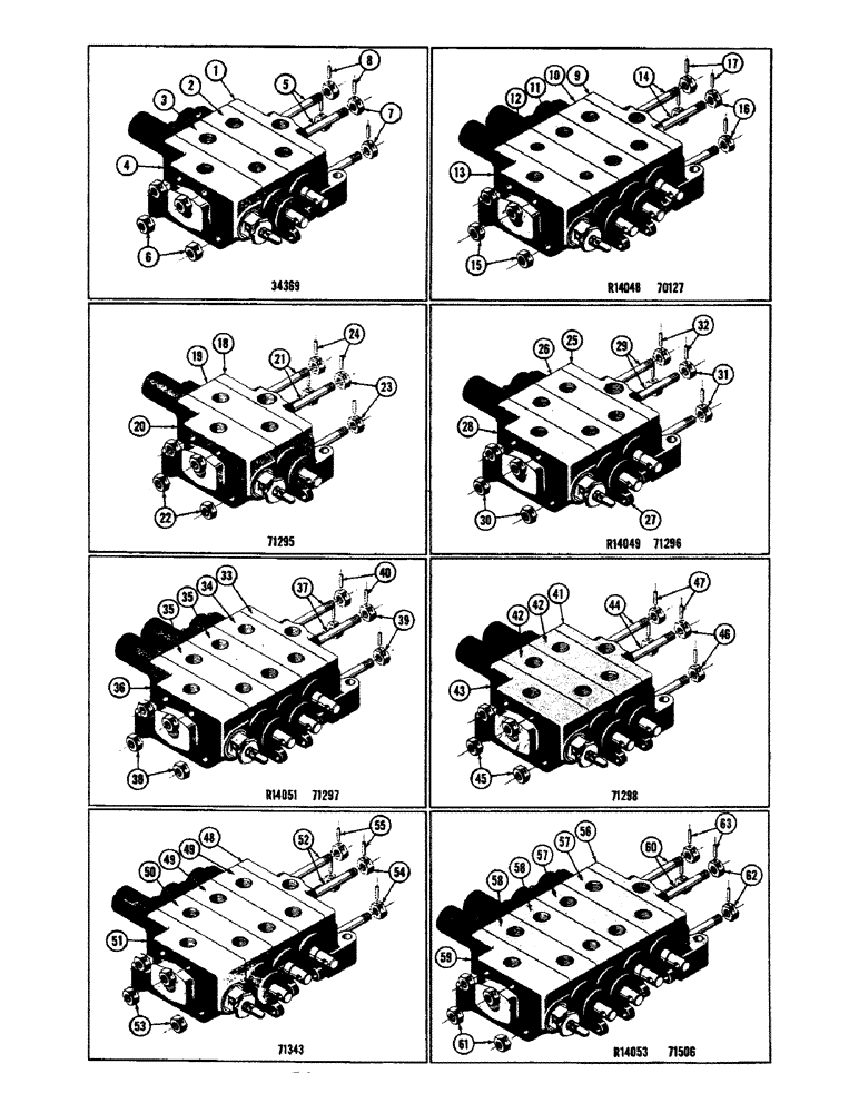 Схема запчастей Case 800 - (298) - HYDRAULIC VALVE ASSEMBLIES, END SECTIONS, CENTER SECTIONS (07) - HYDRAULIC SYSTEM