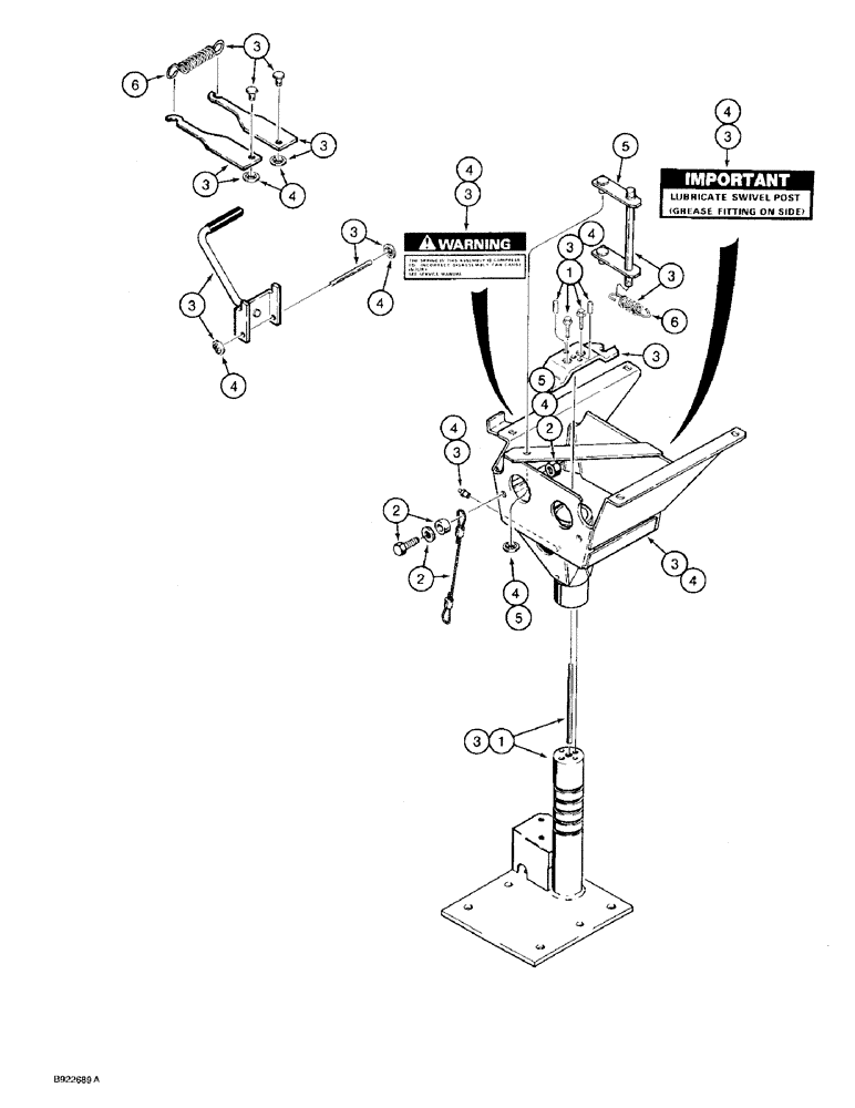 Схема запчастей Case 580SK - (9-125G) - STANDARD SEAT SUPPORT AND PEDESTAL (09) - CHASSIS/ATTACHMENTS