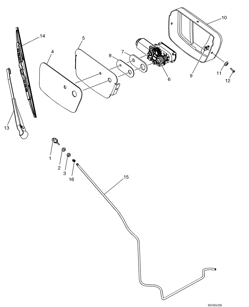 Схема запчастей Case 650L - (55.518.01) - WIPER, REAR - CAB (55) - ELECTRICAL SYSTEMS