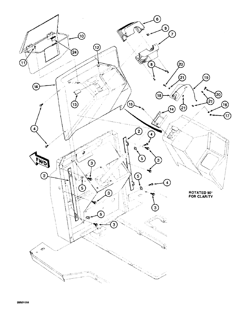 Схема запчастей Case 570LXT - (4-22) - FRONT INSTRUMENT PANEL AND COVERS (04) - ELECTRICAL SYSTEMS