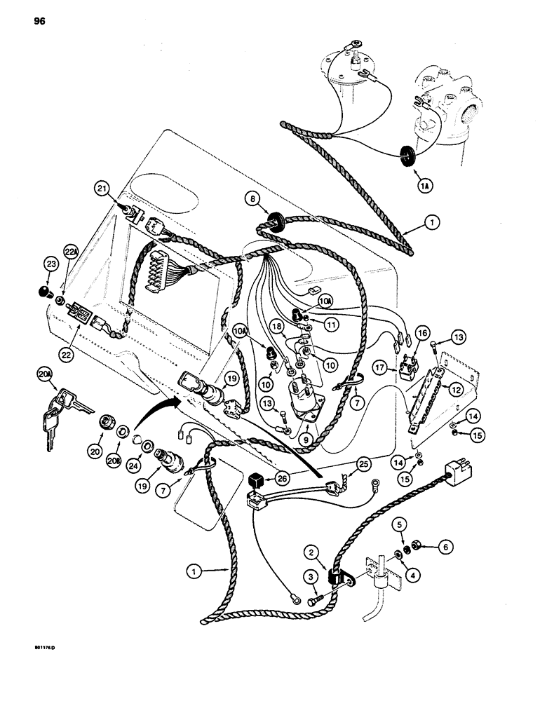 Схема запчастей Case 480LL - (096) - MAIN WIRING HARNESS AND CONNECTIONS (55) - ELECTRICAL SYSTEMS