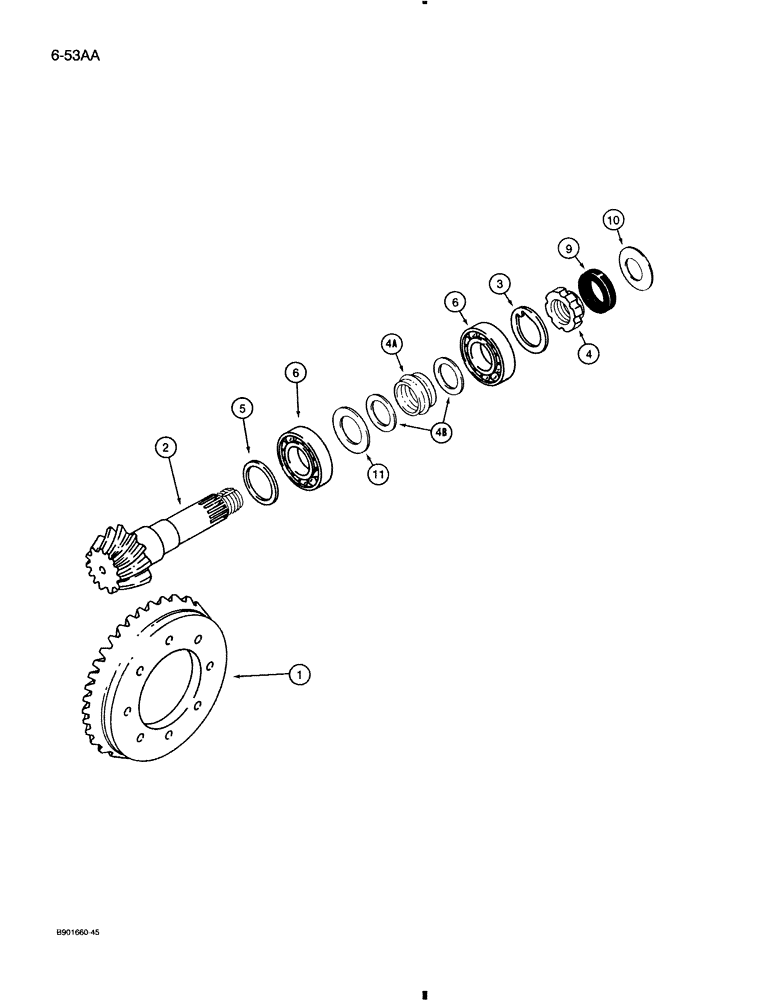 Схема запчастей Case 580K - (6-053Z) - FRONT DRIVE AXLE, RING AND PINION GEAR SET (06) - POWER TRAIN