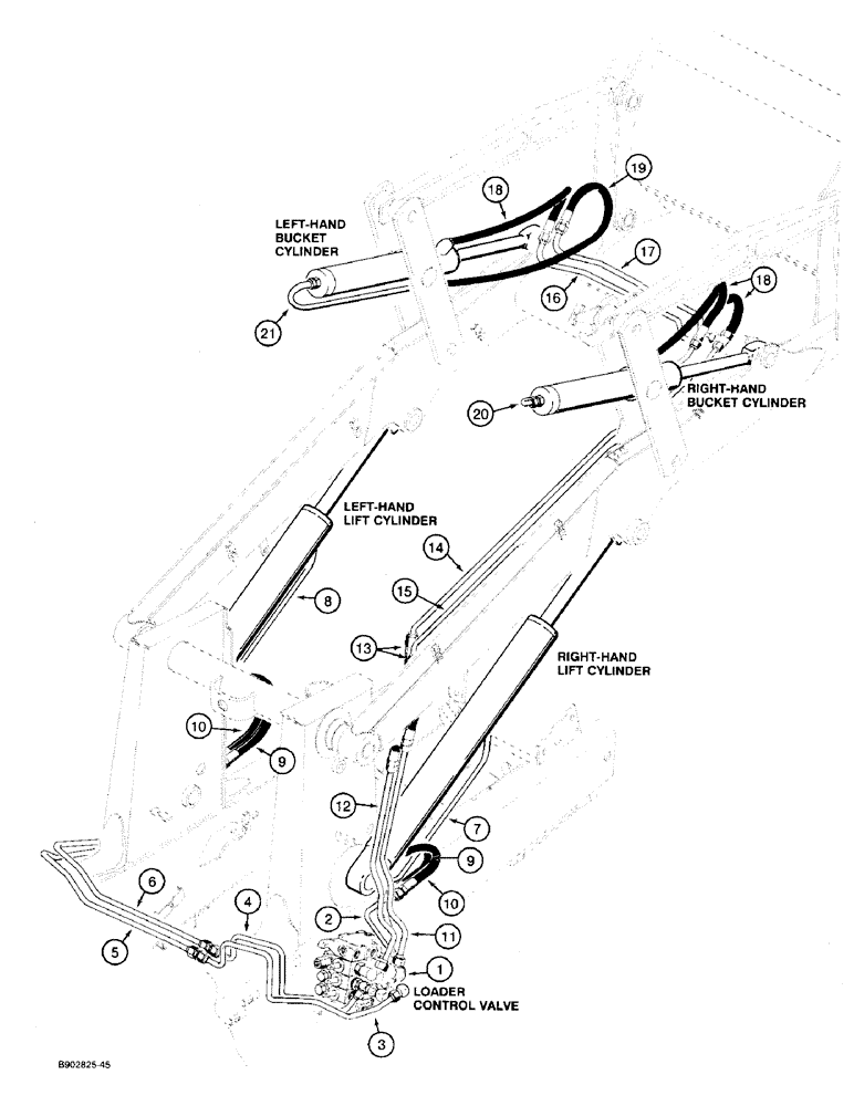 Схема запчастей Case 580SK - (1-14) - PICTORIAL INDEX LOADER HYDRAULICS LIFT AND BUCKET CYLINDERS (00) - PICTORIAL INDEX