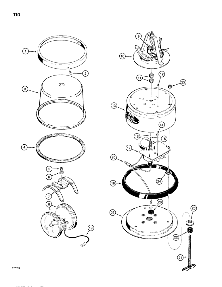 Схема запчастей Case 680H - (110) - ROTATING BEACON - DO-RAY (04) - ELECTRICAL SYSTEMS