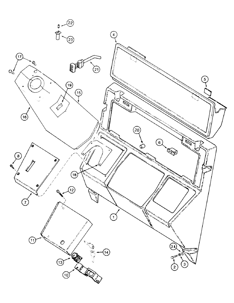 Схема запчастей Case 580SK - (9-202) - FRONT INSTRUMENT PANEL AND COVERS (09) - CHASSIS/ATTACHMENTS