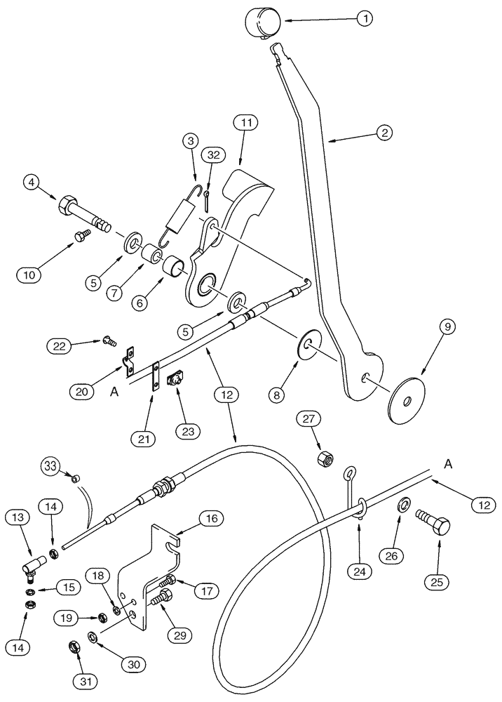 Схема запчастей Case 75XT - (03-05) - CONTROLS - THROTTLE (EUROPE) (03) - FUEL SYSTEM