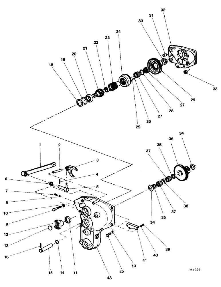 Схема запчастей Case 580G - (04) - TRANSFER CASE - CREEPER GEAR 