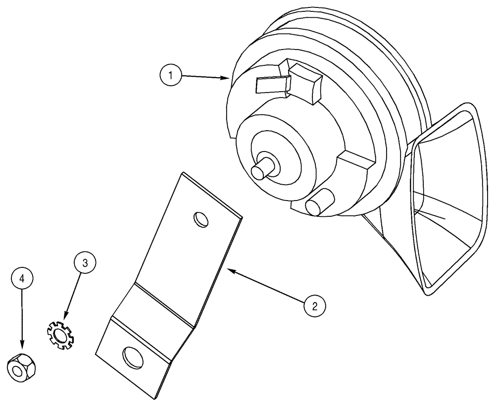 Схема запчастей Case 95XT - (04-28) - HORN MOUNTING (04) - ELECTRICAL SYSTEMS