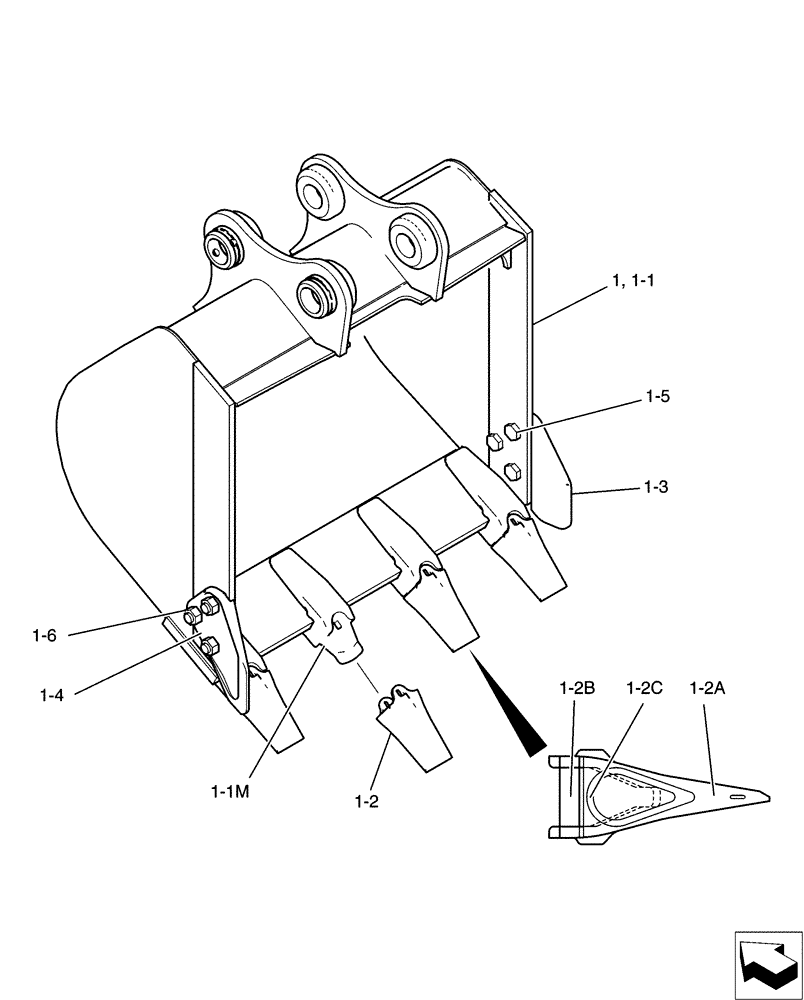 Схема запчастей Case CX31B - (03-033[00]) - BUCKET ASSY, 700W 0.13M³ (0.11M³) (84) - BOOMS, DIPPERS & BUCKETS