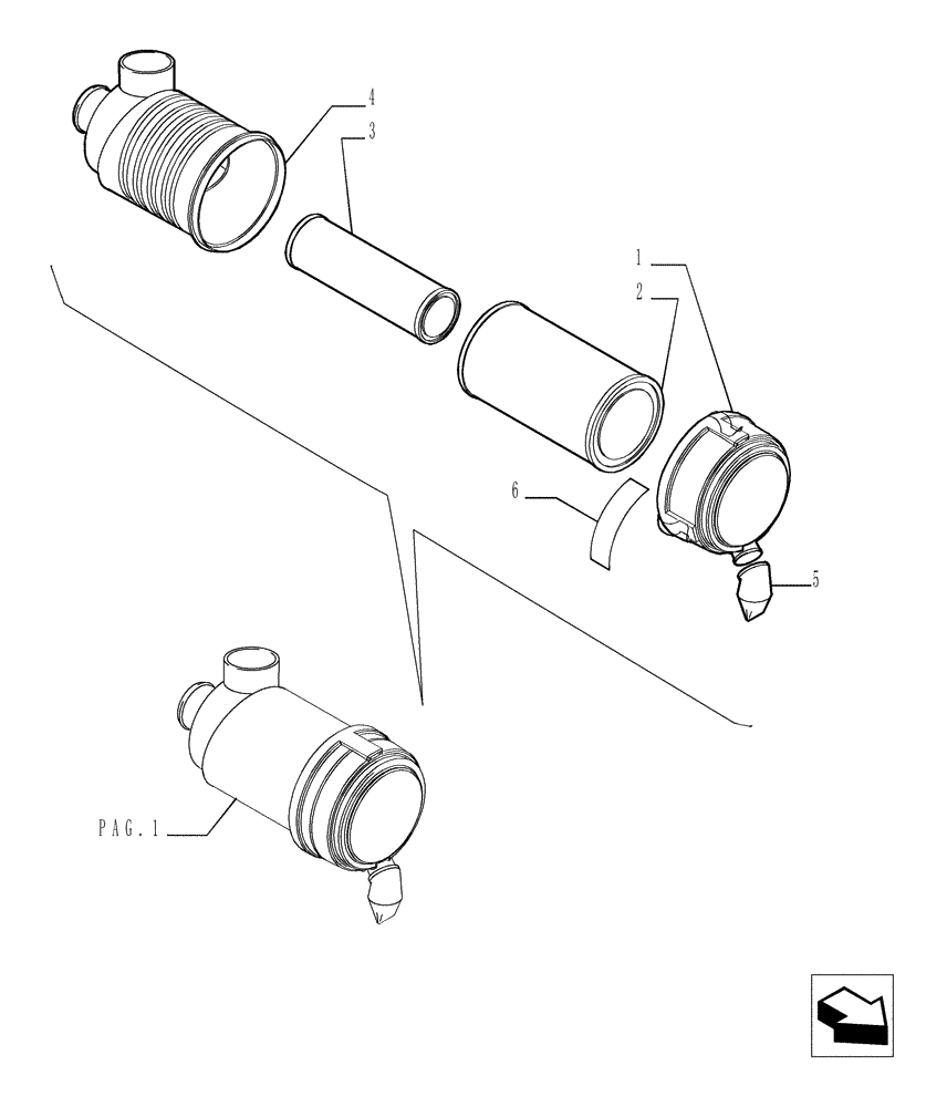 Схема запчастей Case TX1055 - (1.19.1[02]) - AIR CLEANER - COMPONENTS (10) - ENGINE