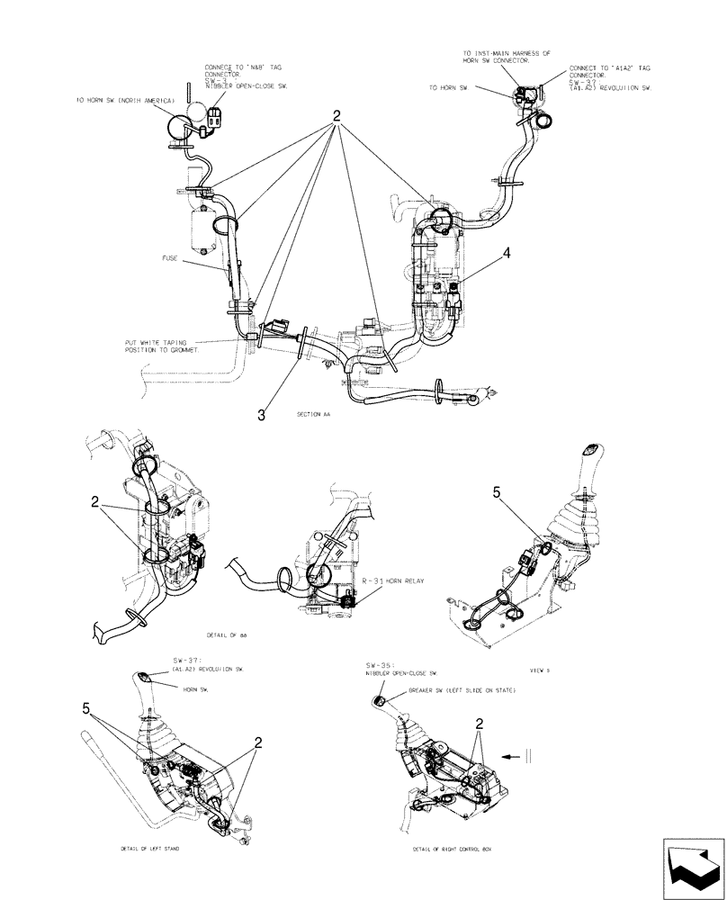 Схема запчастей Case CX36B - (01-100[02]) - HARNESS ASSY (55) - ELECTRICAL SYSTEMS