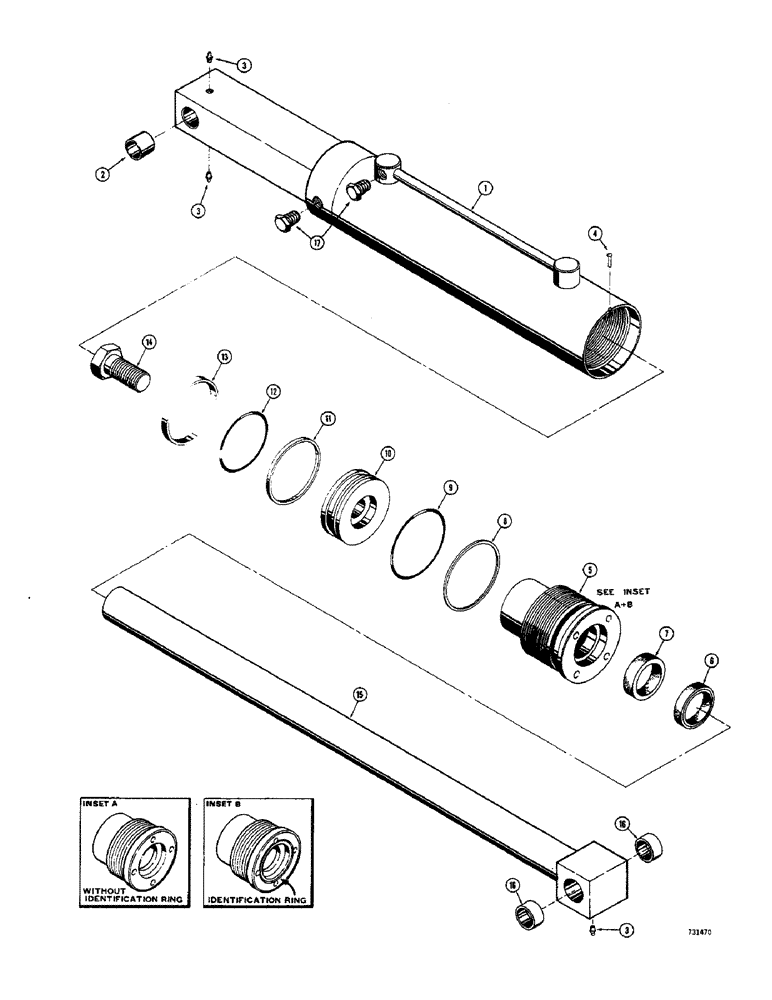 Схема запчастей Case 1500-SERIES - (138) - G32029 LIFT CYLINDER, HAS SOLID OUTER ROD WIPER W/O GLAND IDENTIFICATION RING SERVICE REPLACEMENT (35) - HYDRAULIC SYSTEMS