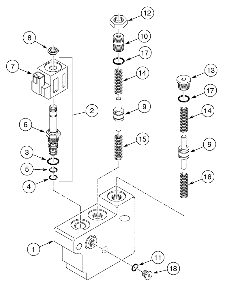 Схема запчастей Case 960 - (06-12) - TRANSMISSION VALVE, BRAKE (06) - POWER TRAIN