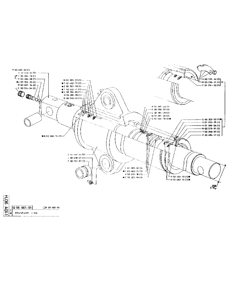 Схема запчастей Case 75P - (089) - CYLINDER 100X145X120 C360 (07) - HYDRAULIC SYSTEM