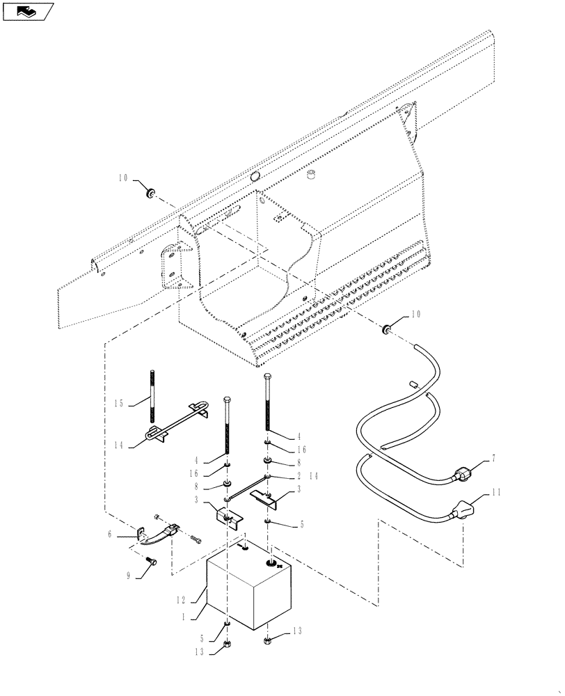 Схема запчастей Case 586H - (55.302.02) - SINGLE BATTERY INSTALLATION - W/O COLD START (55) - ELECTRICAL SYSTEMS