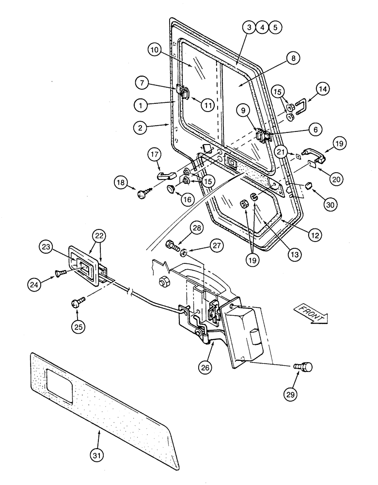 Схема запчастей Case 9060 - (9-50) - CAB DOOR (09) - CHASSIS/ATTACHMENTS