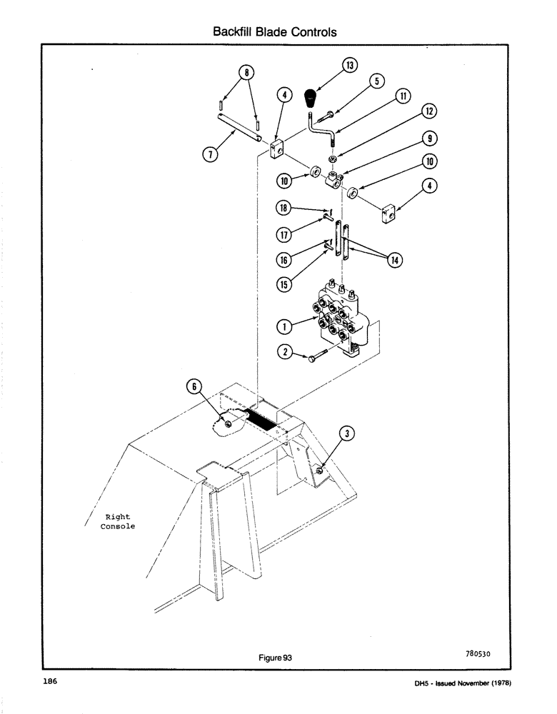 Схема запчастей Case DH5 - (186) - BACKFILL BLADE CONTROLS (86) - DOZER