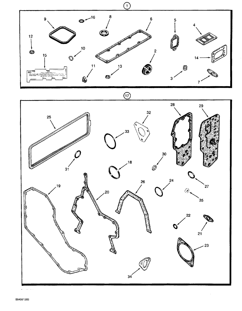 Схема запчастей Case 760 - (02-042) - ENGINE GASKET KITS, 4-390 ENGINE (10) - ENGINE