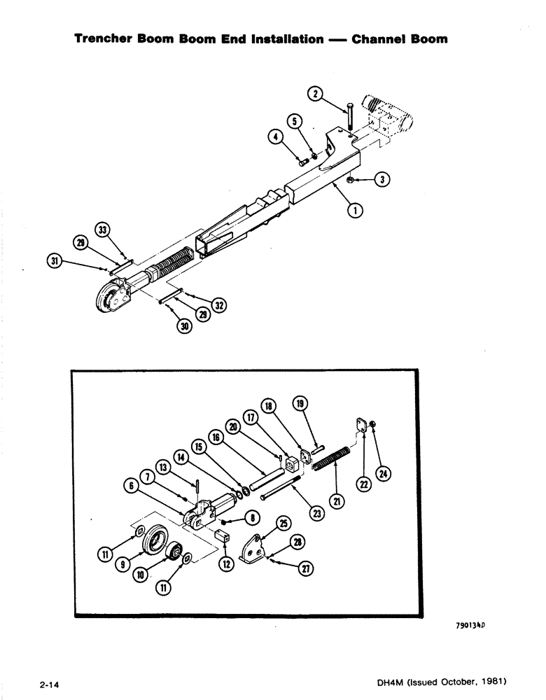 Схема запчастей Case DH4 - (2-14) - TRENCHER BOOM, BOOM END INSTALLATION - CHANNEL BOOM (89) - TOOLS