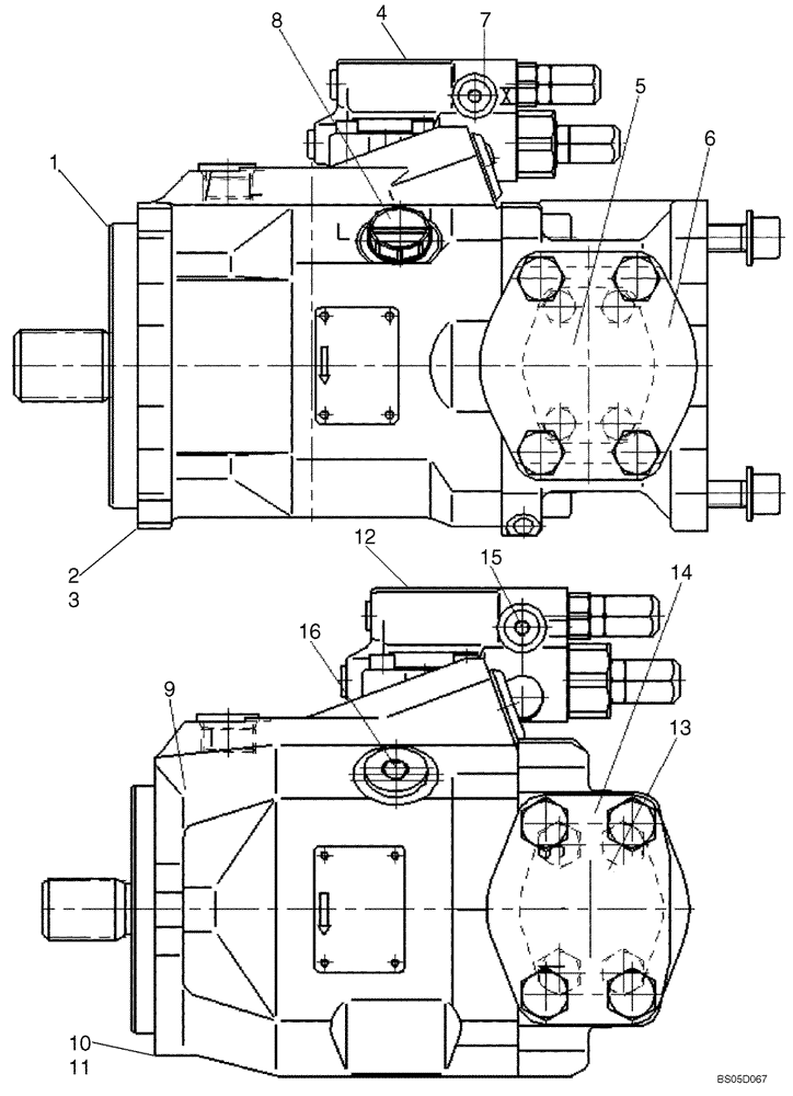 Схема запчастей Case 821E - (08-26) - PUMP ASSY (08) - HYDRAULICS