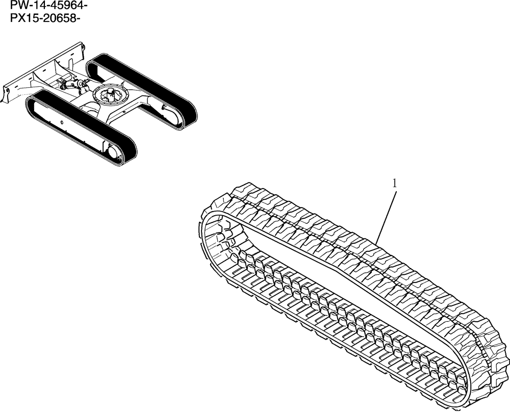 Схема запчастей Case CX36B - (390-01[1]) - SHOE ASSEMBLY (04) - UNDERCARRIAGE