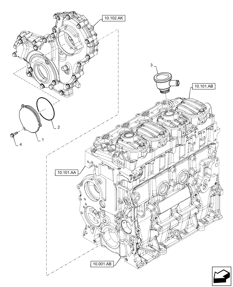 Схема запчастей Case F5CE5454B A005 - (10.304.AP) - ENGINE BREATHERS (10) - ENGINE