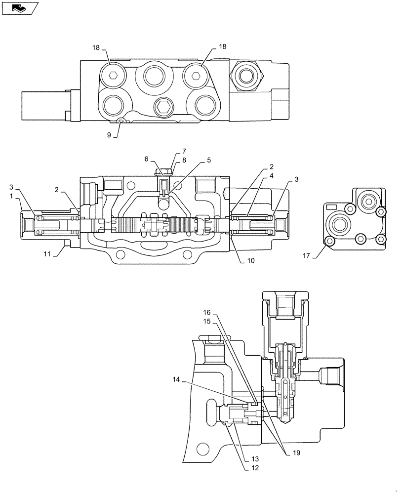 Схема запчастей Case CX55BMSR - (01-020[04]) - VALVE INSTALL (ROTARY) (35) - HYDRAULIC SYSTEMS