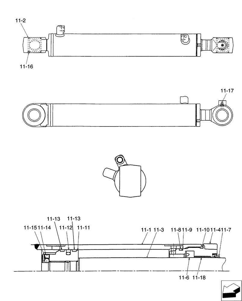 Схема запчастей Case CX31B - (01-005[02]) - CYLINDER INSTAL (35) - HYDRAULIC SYSTEMS