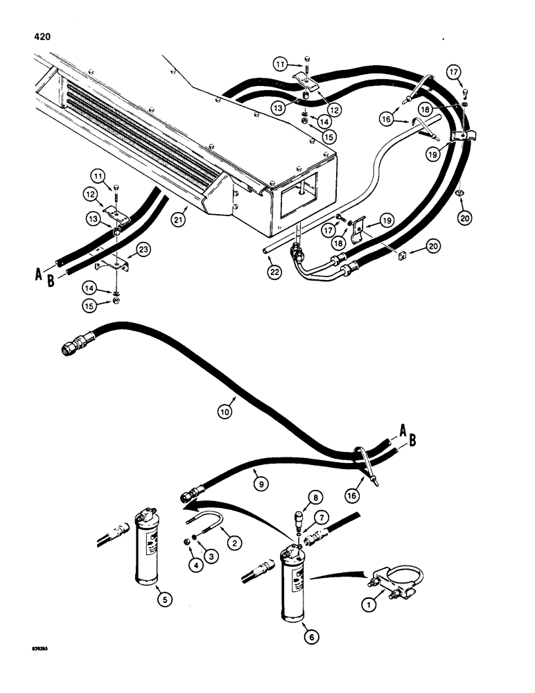 Схема запчастей Case W18 - (420) - AIR CONDITIONING LINES (09) - CHASSIS/ATTACHMENTS