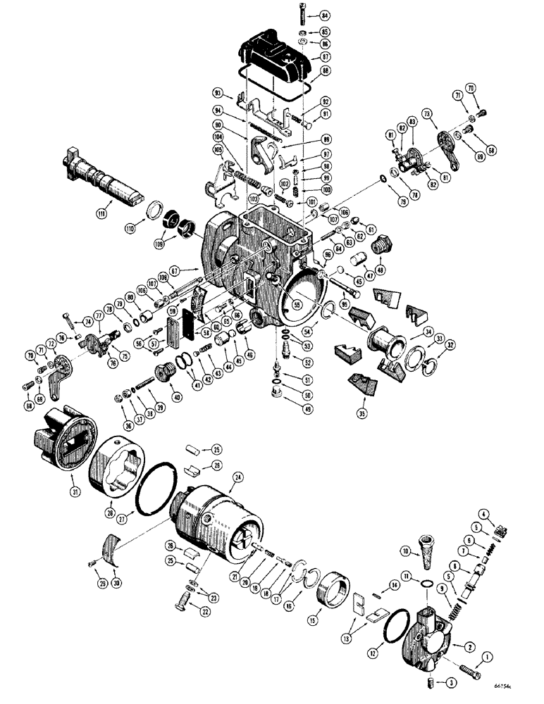 Схема запчастей Case 1000D - (038) - D40350 FUEL INJECTION PUMP (01) - ENGINE